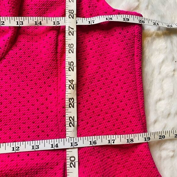 Eliza J Pink Perforated Ruffle Fit & Flare Short Casual Dress - Picture 6 of 9